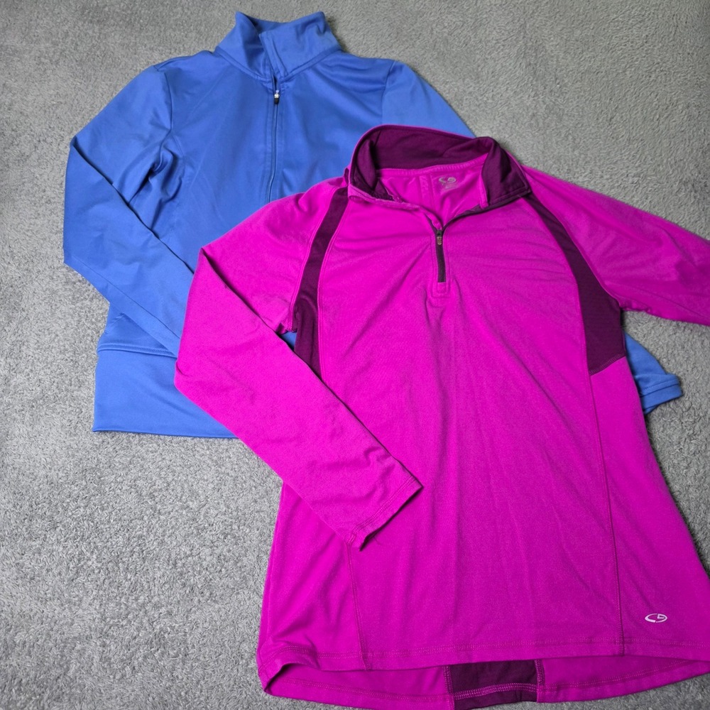 C9 by Champion Womens S Activewear Set Blue Full Zip Pink Quarter Zip Pullover